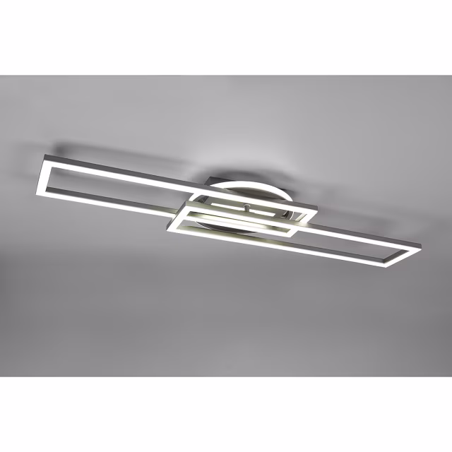 HLW LED LED Plafondlamp - Plafondverlichting - Trion Tiger - 30W - Aanpasbare Kleur - Afstandsbediening - Dimbaar - Rechthoek - Mat Nikkel - Aluminium HLW LED LED Plafondlamp - Plafondverlichting - Trion Tiger - 30W - Aanpasbare Kleur - Afstandsbediening - Dimbaar - Rechthoek - Mat Nikkel - Aluminium