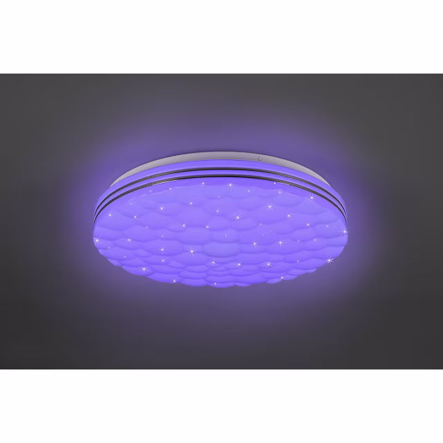 HLW LED LED Ceiling Light - Ceiling Lighting - Trion Taco - 22W - Adjustable Color - RGB - Remote Control - Dimmable - Star Light - Round - Matte White - Plastic HLW LED LED Ceiling Light - Ceiling Lighting - Trion Taco - 22W - Adjustable Color - RGB - Remote Control - Dimmable - Star Light - Round - Matte White - Plastic