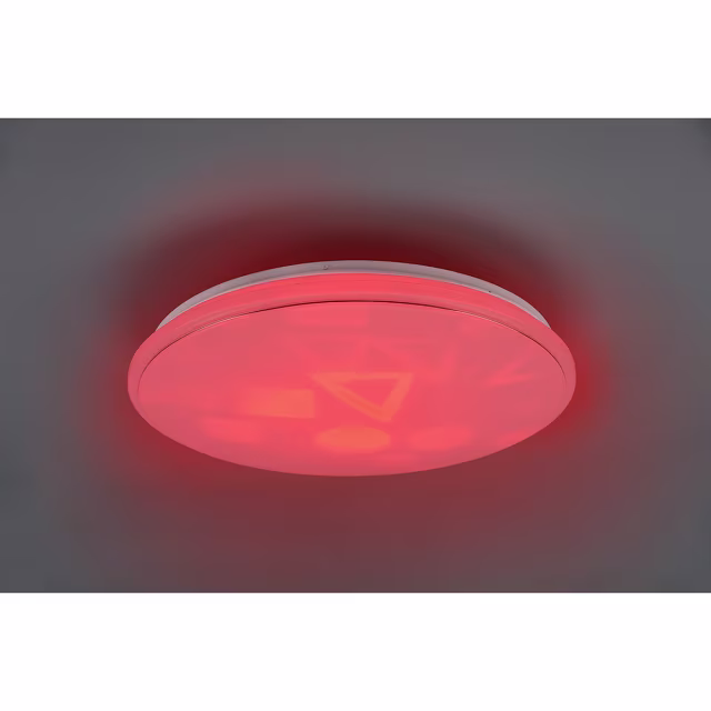 HLW LED LED Ceiling Light - Ceiling Lighting - Trion Turbo - 21W - Warm White 3000K - RGB - Dimmable - Remote Control - Round - Matte White - Plastic HLW LED LED Ceiling Light - Ceiling Lighting - Trion Turbo - 21W - Warm White 3000K - RGB - Dimmable - Remote Control - Round - Matte White - Plastic