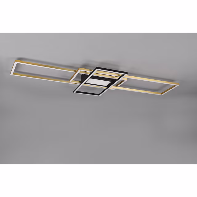 HLW LED LED Ceiling Lamp - Ceiling Lighting - Trion Urano - 60W - Adjustable Color - Remote Control - Dimmable - Rectangular - Matte Gold - Aluminum HLW LED LED Ceiling Lamp - Ceiling Lighting - Trion Urano - 60W - Adjustable Color - Remote Control - Dimmable - Rectangular - Matte Gold - Aluminum