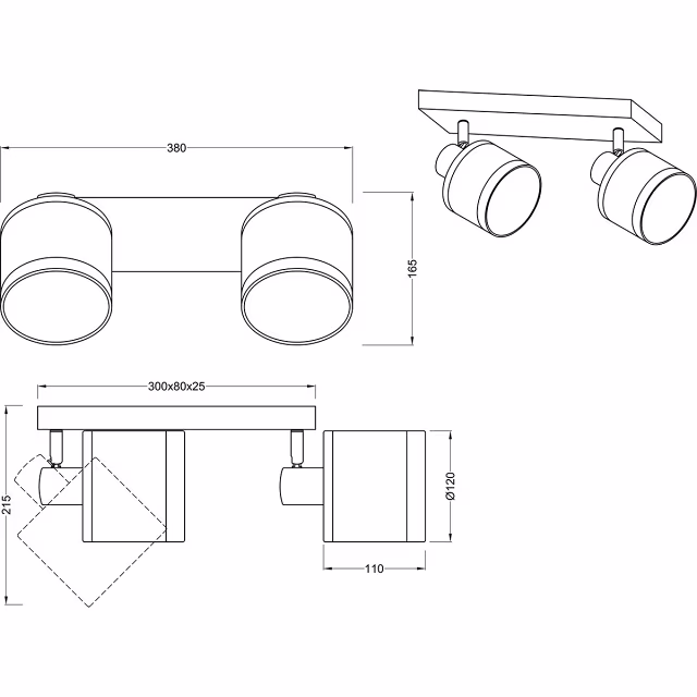 HLW LED LED Ceiling Lamp - Ceiling Lighting - Trion Vamos - E14 Fitting - 2-light - Round - Matte Black - Metal - Max 10W HLW LED LED Ceiling Lamp - Ceiling Lighting - Trion Vamos - E14 Fitting - 2-light - Round - Matte Black - Metal - Max 10W