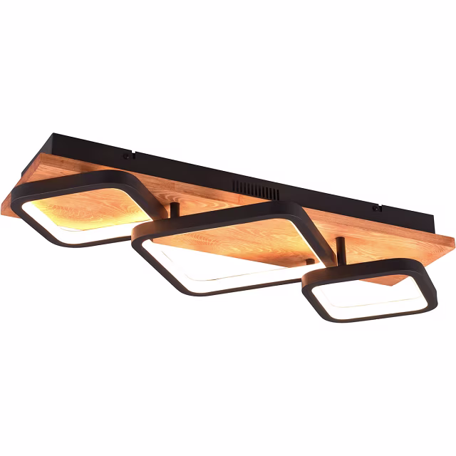 HLW LED LED Ceiling Lamp - Ceiling Lighting - Trion Aram - 32W - Warm White 3000K - Dimmable - Rectangular - Matte Black - Metal HLW LED LED Ceiling Lamp - Ceiling Lighting - Trion Aram - 32W - Warm White 3000K - Dimmable - Rectangular - Matte Black - Metal