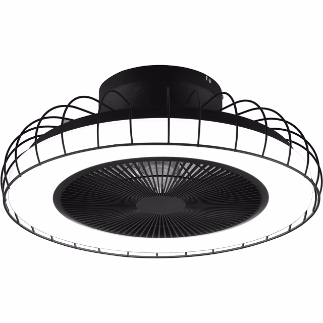 HLW LED LED Ceiling Light with Fan - Ceiling Fan - Trion Ford - 30W - Adjustable Color - Remote Control - Dimmable - Round - Matte Black - Metal HLW LED LED Ceiling Light with Fan - Ceiling Fan - Trion Ford - 30W - Adjustable Color - Remote Control - Dimmable - Round - Matte Black - Metal
