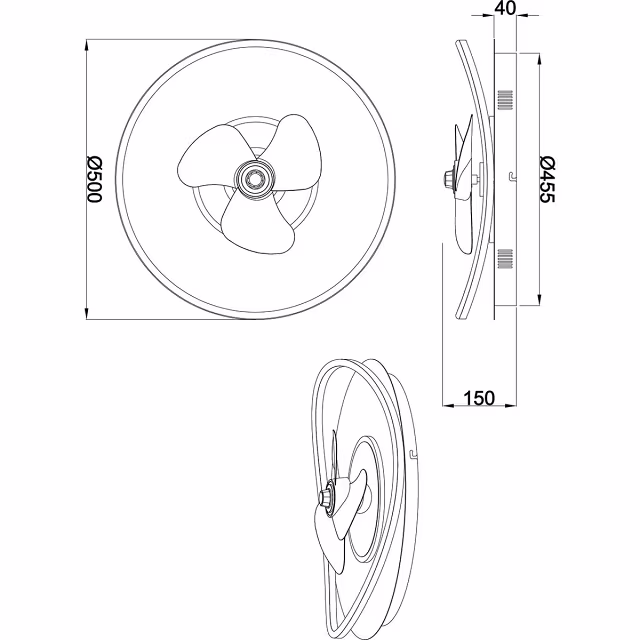 HLW LED LED Ceiling Light with Fan - Ceiling Fan - Trion Sorti - 30W - Adjustable Color - Remote Control - Dimmable - Round - Matte Black - Metal HLW LED LED Ceiling Light with Fan - Ceiling Fan - Trion Sorti - 30W - Adjustable Color - Remote Control - Dimmable - Round - Matte Black - Metal