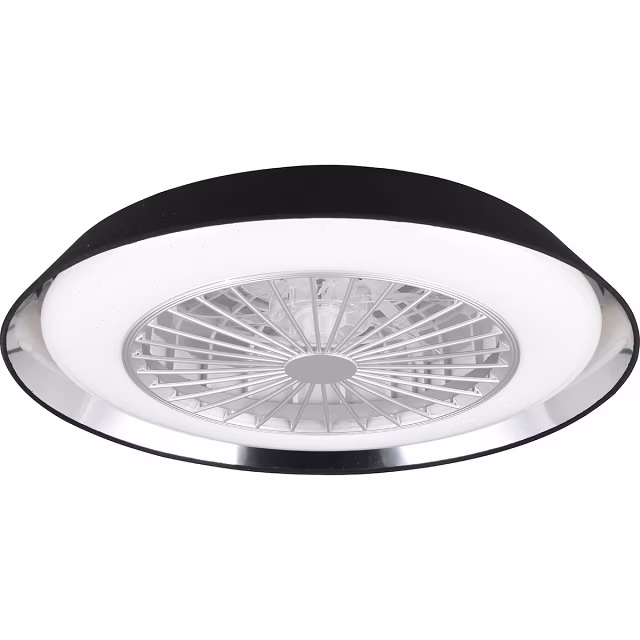 HLW LED LED Plafondlamp met Ventilator - Plafondventilator - Trion Berga - 30W - Aanpasbare Kleur - Afstandsbediening - Dimbaar - Rond - Zwart - Kunststof HLW LED LED Plafondlamp met Ventilator - Plafondventilator - Trion Berga - 30W - Aanpasbare Kleur - Afstandsbediening - Dimbaar - Rond - Zwart - Kunststof