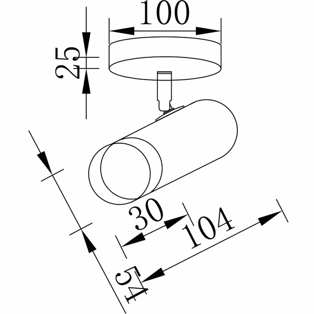 HLW LED LED Plafondspot - Brinton Tronta - GU10 Fitting - 1-lichts - Kantelbaar - Rond - Zwart/Goud