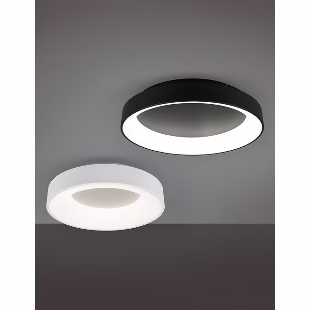 HLW LED LED Ceiling Lamp - Ceiling Lighting - Trion Gurano - 48W - Adjustable Color - Remote Control - Dimmable - Round - Matte Black - Aluminum HLW LED LED Ceiling Lamp - Ceiling Lighting - Trion Gurano - 48W - Adjustable Color - Remote Control - Dimmable - Round - Matte Black - Aluminum
