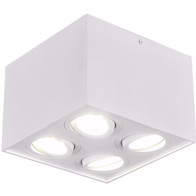 LED Plafondspot Trion Bisqy 4-lichts GU10 Mat Wit Draaibaar Binnenverlichting LED Plafondspot Trion Bisqy 4-lichts GU10 Mat Wit Draaibaar Binnenverlichting
