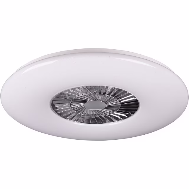 HLW LED LED Plafondlamp met Ventilator - Plafondventilator - Trion Vison - 60W - Afstandsbediening - Aanpasbare Kleur - Dimbaar - Rond - Mat Chroom - Kunststof HLW LED LED Plafondlamp met Ventilator - Plafondventilator - Trion Vison - 60W - Afstandsbediening - Aanpasbare Kleur - Dimbaar - Rond - Mat Chroom - Kunststof
