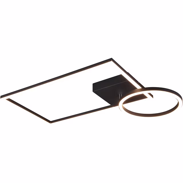 HLW LED LED Plafondlamp - Plafondverlichting - Trion Viyona - 24W - Warm Wit 3000K - Dimbaar - Rechthoek - Mat Zwart - Aluminium HLW LED LED Plafondlamp - Plafondverlichting - Trion Viyona - 24W - Warm Wit 3000K - Dimbaar - Rechthoek - Mat Zwart - Aluminium