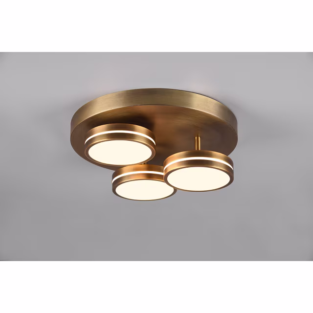 HLW LED LED Plafondlamp - Plafondverlichting - Trion Franco - 25.5W - Warm Wit 3000K - 3-lichts - Dimbaar - Rond - Oud Brons - Aluminium HLW LED LED Plafondlamp - Plafondverlichting - Trion Franco - 25.5W - Warm Wit 3000K - 3-lichts - Dimbaar - Rond - Oud Brons - Aluminium