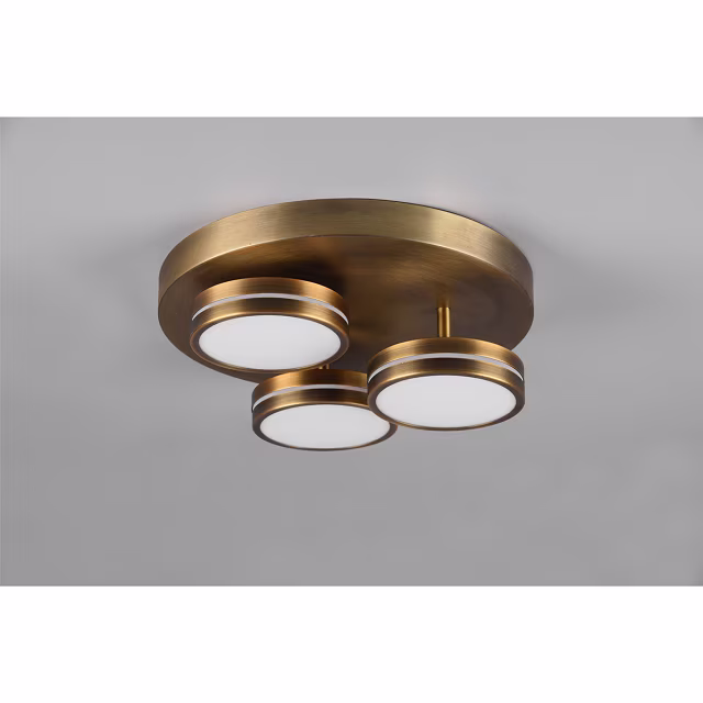 HLW LED LED Plafondlamp - Plafondverlichting - Trion Franco - 25.5W - Warm Wit 3000K - 3-lichts - Dimbaar - Rond - Oud Brons - Aluminium HLW LED LED Plafondlamp - Plafondverlichting - Trion Franco - 25.5W - Warm Wit 3000K - 3-lichts - Dimbaar - Rond - Oud Brons - Aluminium