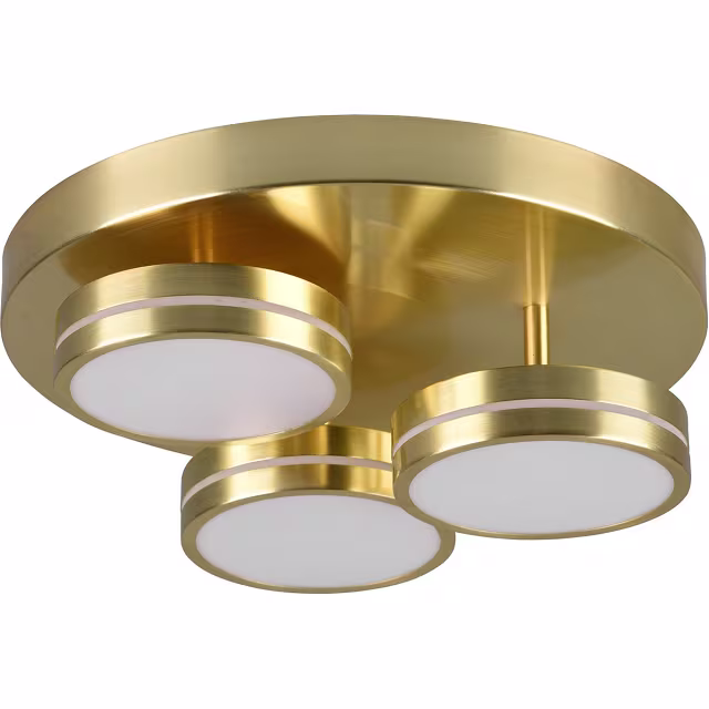 HLW LED LED Ceiling Light - Ceiling Lighting - Trion Franco - 25.5W - Warm White 3000K - 3-light - Dimmable - Round - Matte Gold - Aluminum HLW LED LED Ceiling Light - Ceiling Lighting - Trion Franco - 25.5W - Warm White 3000K - 3-light - Dimmable - Round - Matte Gold - Aluminum