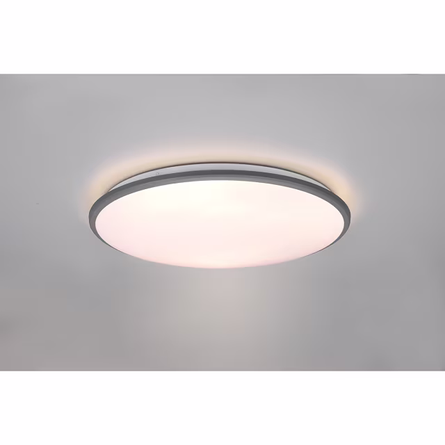 HLW LED LED Ceiling Lamp - Ceiling Lighting - Trion Lombis - 34W - Warm White 3000K - Dimmable - Round - Matte Titanium - Plastic HLW LED LED Ceiling Lamp - Ceiling Lighting - Trion Lombis - 34W - Warm White 3000K - Dimmable - Round - Matte Titanium - Plastic