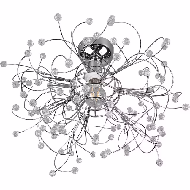 HLW LED LED Plafondlamp - Plafondverlichting - Trion Guston - E27 Fitting - 1-lichts - Rond - Mat Chroom - Aluminium HLW LED LED Plafondlamp - Plafondverlichting - Trion Guston - E27 Fitting - 1-lichts - Rond - Mat Chroom - Aluminium