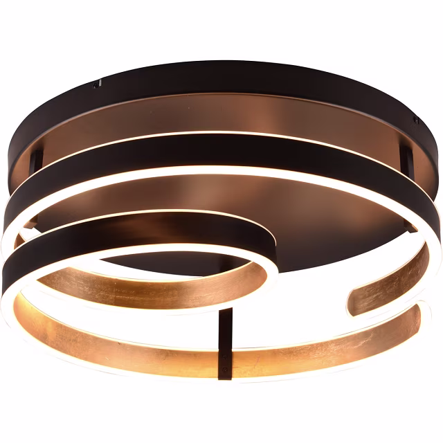ronde dimbare LED plafondlamp zwart-goud 58W warm wit 3000K 6800 lumen modern design ronde dimbare LED plafondlamp zwart-goud 58W warm wit 3000K 6800 lumen modern design