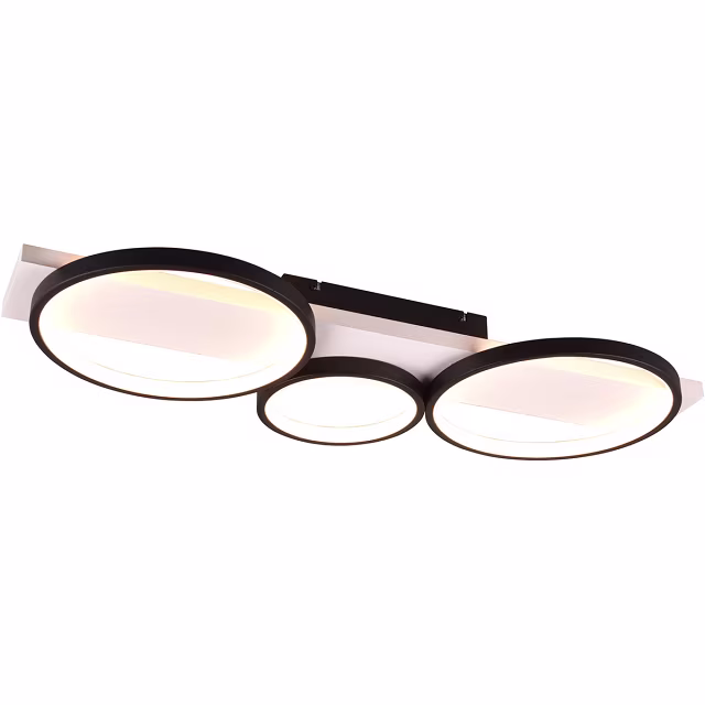 HLW LED LED Ceiling Light - Trion Rameda - 33W - Warm White 3000K - Dimmable - Rectangular Round - Matte Black - Metal HLW LED LED Ceiling Light - Trion Rameda - 33W - Warm White 3000K - Dimmable - Rectangular Round - Matte Black - Metal