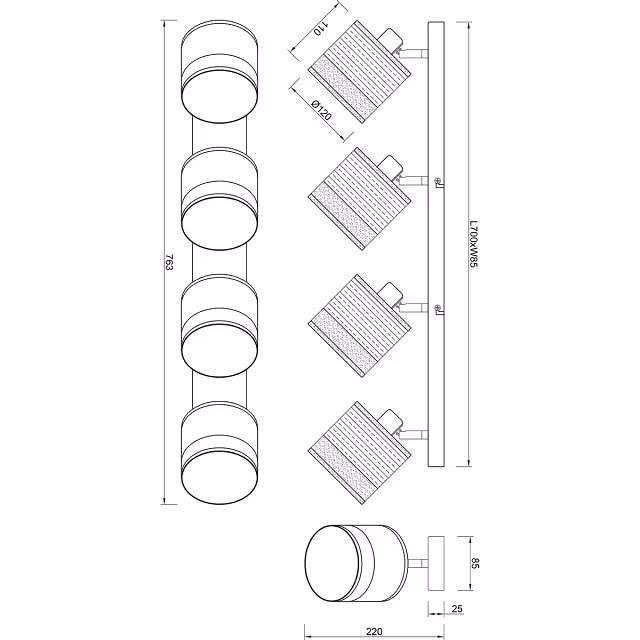 HLW LED LED Ceiling Light - Ceiling Lighting - Trion Lazo - E14 Fitting - 4 Lights - Round - Matte Black - Metal - Max 10W HLW LED LED Ceiling Light - Ceiling Lighting - Trion Lazo - E14 Fitting - 4 Lights - Round - Matte Black - Metal - Max 10W