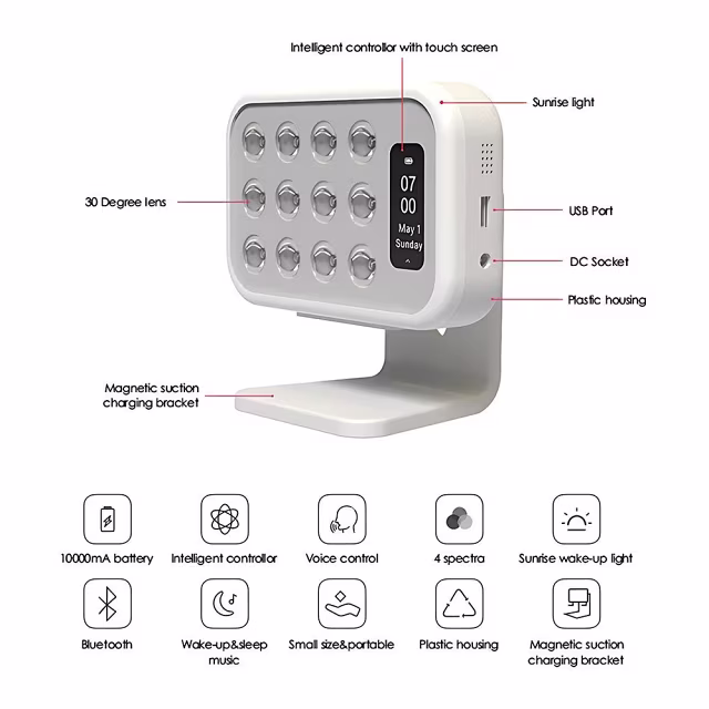 Spectro Light Red Light Therapy Alarm Clock - Apollon Super Spectro Light Red Light Therapy Alarm Clock - Apollon Super