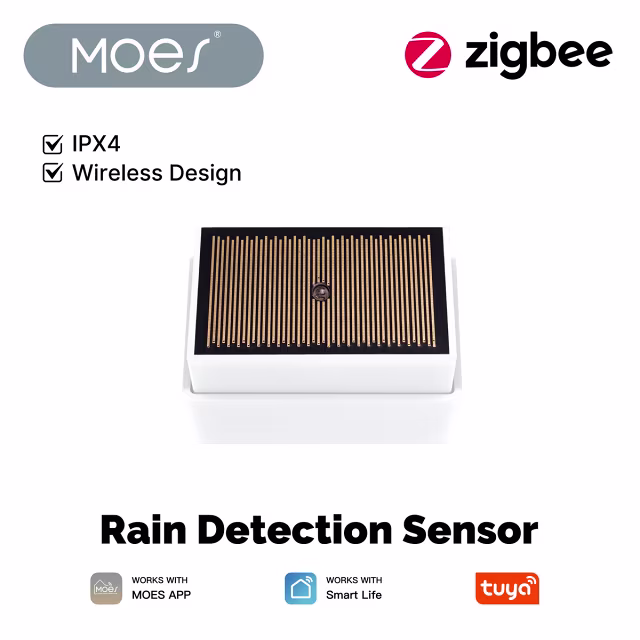 Smartlife Domotica Smart Regensensor | Zigbee 3.0 | Tuya Smart Life | Regen- & Lichtdetectie | IPX4 | Tot 2 Jaar Standby | Buitengebruik