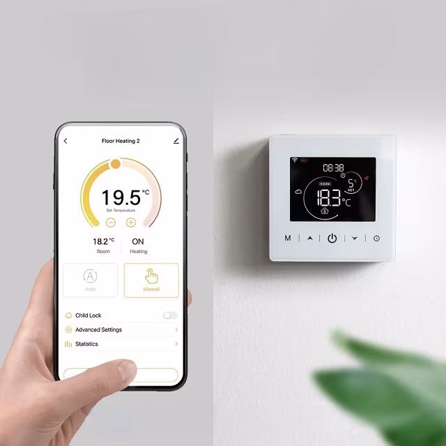Smartlife Domotica Wifi Opbouw Thermostaat met Touchscreen voor C.V. Installatie (met statistieken)