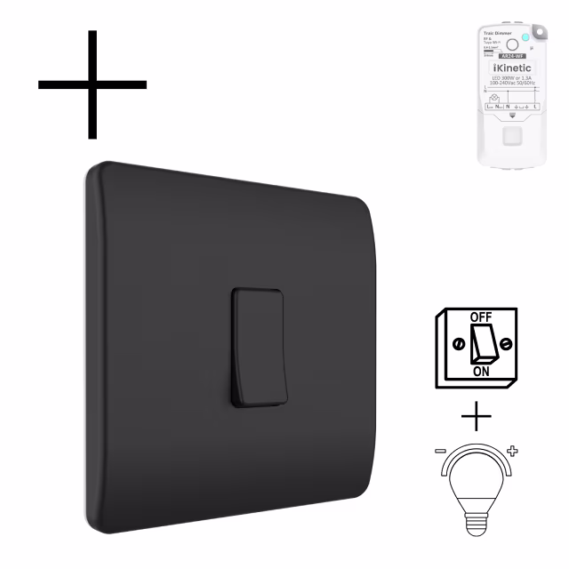 Smartlife Domotica Slimme Draadloze Wandschakelaar | Zwart | RF 433Mhz | 1 knop | Batterij | Set | Opbouw | Bediening met uw Smartphone Smartlife Domotica Slimme Draadloze Wandschakelaar | Zwart | RF 433Mhz | 1 knop | Batterij | Set | Opbouw | Bediening met uw Smartphone