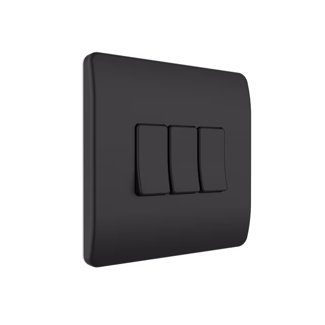 Smartlife Domotica Draadloze Wandschakelaar (Batterij) Zwart 3-Voudig Aan/Uit - Losse Knop