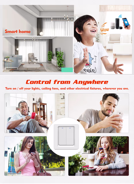 Smartlife Domotica Smart Zigbee Lichtschakelaar Wit 3-knoppen