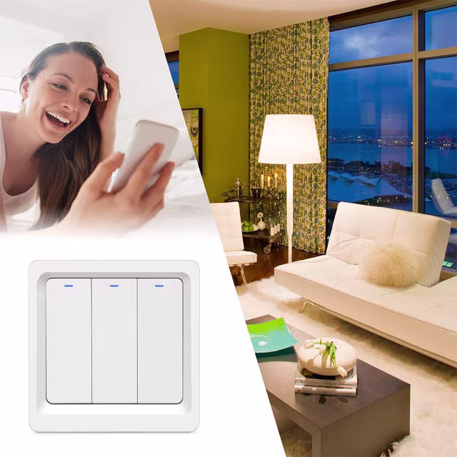 Smartlife Domotica Slimme Zigbee Lichtschakelaar | 1/2/3 Knoppen | Indrukbare Schakelaars | Werkt met Alexa en Google Home | Tuya Smart Life App | Zigbee Hub Vereist