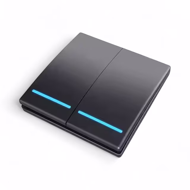 Smartlife Domotica Slimme Draadloze Schakelaar | Zwart | RF433 | 2 knoppen | Compact & stijlvol