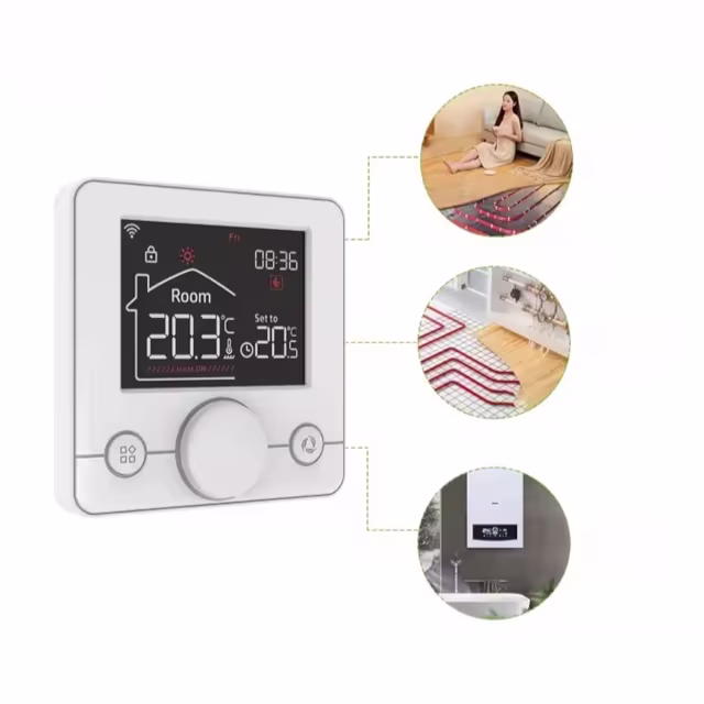 Smartlife Domotica Smart WiFi Opbouw Thermostaat | Draaiknop Bediening | Draadloos | Voor C.V.-Installatie | Tuya App | Google Home & Alexa | Zwart/Wit Smartlife Domotica Smart WiFi Opbouw Thermostaat | Draaiknop Bediening | Draadloos | Voor C.V.-Installatie | Tuya App | Google Home & Alexa | Zwart/Wit