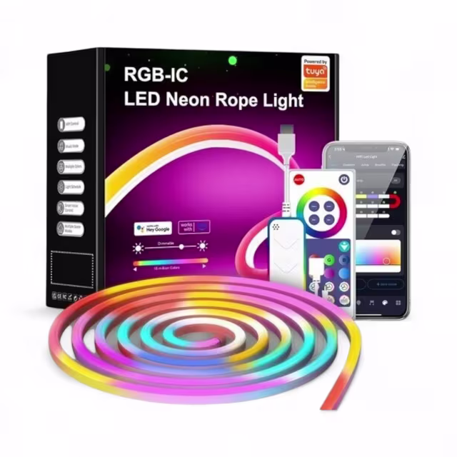 Smartlife Domotica Smart WiFi Neon LED Strip | RGB | 3 Meter | IP67 Waterdicht | IP67 | App & Spraak Smartlife Domotica Smart WiFi Neon LED Strip | RGB | 3 Meter | IP67 Waterdicht | IP67 | App & Spraak