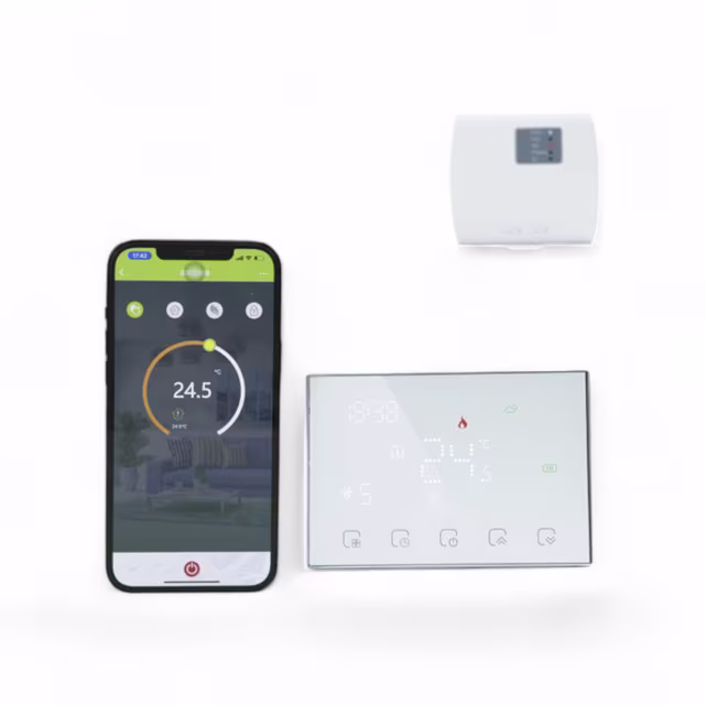 Smartlife Domotica Wifi Draadloze Thermostaat met Touchscreen voor alle type verwarming (wit)