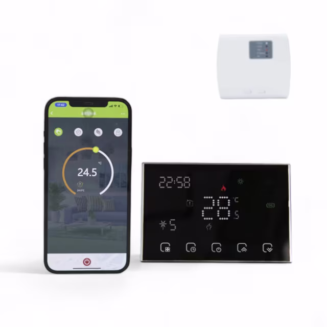 Smartlife Domotica Wifi Draadloze Thermostaat met Touchscreen voor alle type verwarming (zwart)