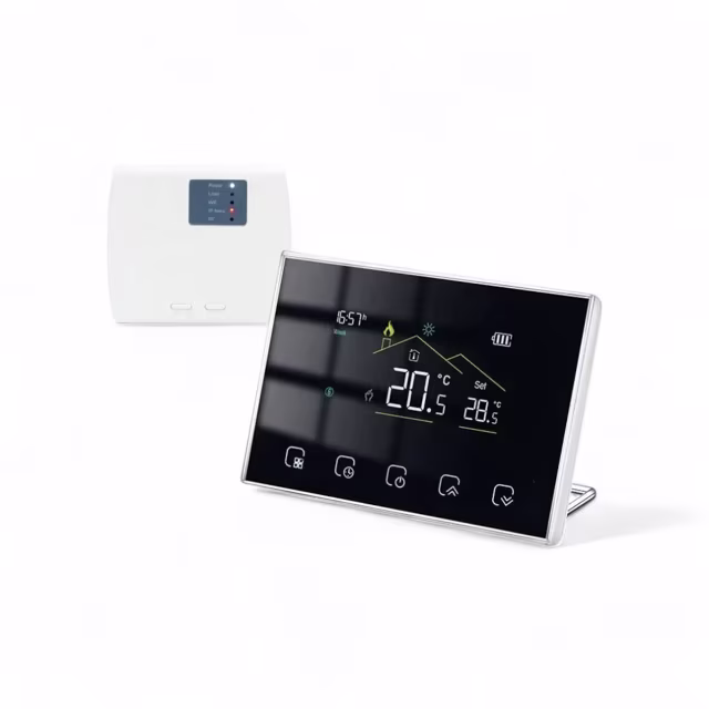 Smartlife Domotica Wifi Draadloze Thermostaat met Touchscreen voor alle type verwarming (zwart)