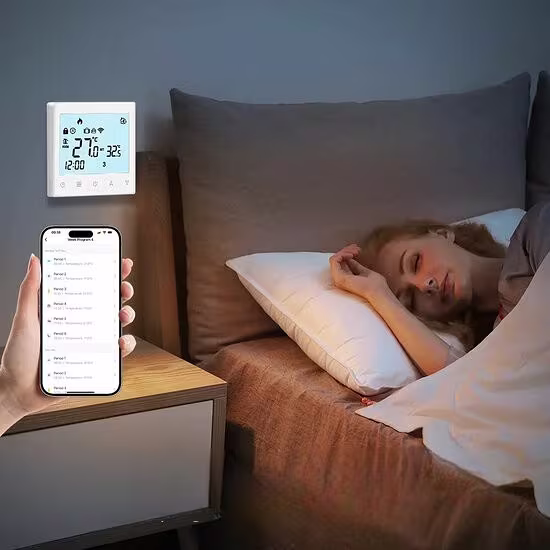 Smartlife Domotica Wifi Inbouw Thermostaat (chrono) met Touchscreen voor C.V. Installatie (wit) Smartlife Domotica Wifi Inbouw Thermostaat (chrono) met Touchscreen voor C.V. Installatie (wit)