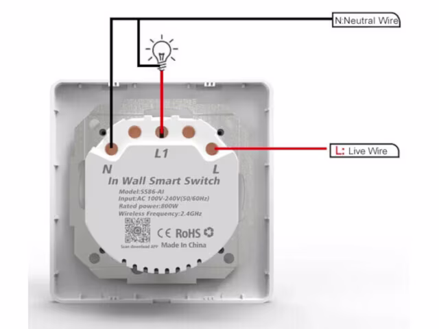 Smartlife Domotica Slimme Inbouw Schakelaar (1-knop) Smartlife Domotica Slimme Inbouw Schakelaar (1-knop)