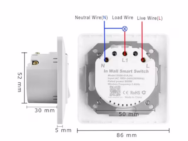 Smartlife Domotica Slimme inbouw schakelaar (2-knops) Smartlife Domotica Slimme inbouw schakelaar (2-knops)