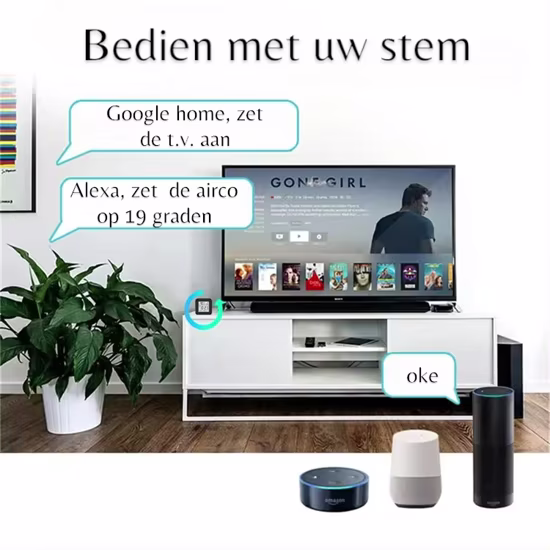 Smartlife Domotica Wifi Draadloze Slimme Temperatuur en Hygrometer + IR Universele afstandsbediening