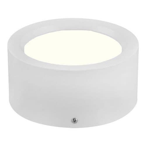 HLW LED LED Downlight Opbouw Rond Hoog 10W - Natuurlijk Wit 4200K - Mat Wit Aluminium Ø140mm