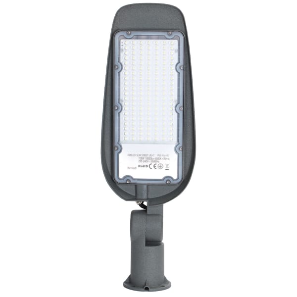 HLW LED Waterdichte 100W Aluminium LED Straatlamp - Mat Grijs, Daglicht Wit 6500K