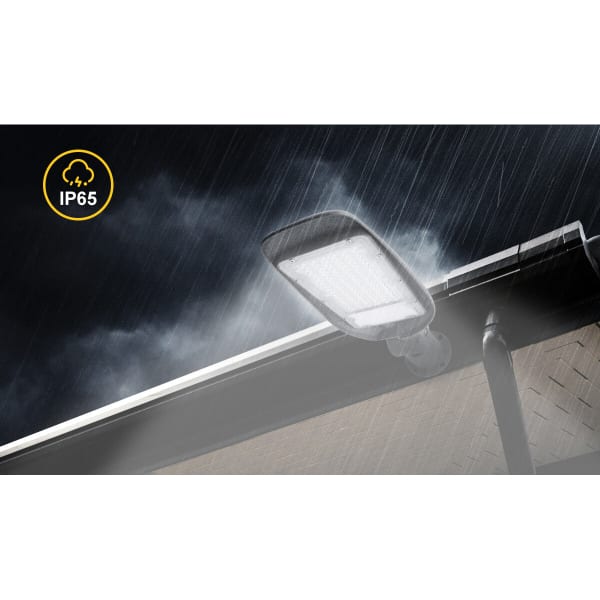 HLW LED Waterdichte 100W Aluminium LED Straatlamp - Mat Grijs, Daglicht Wit 6500K
