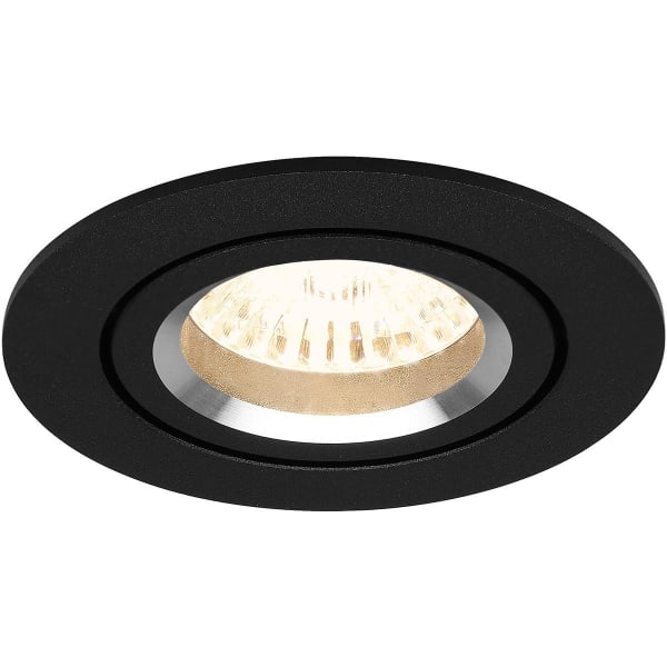 HLW LED LED Spot Set 6W - Kantelbare Ronde Inbouwspot Mat Zwart & Witte Spot