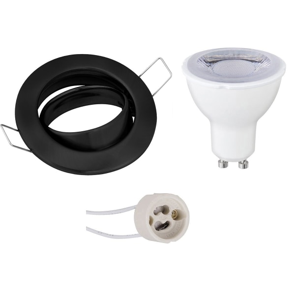 HLW LED LED Spot Set 6W - Dimbaar, Kantelbaar & Ronde Inbouwspot Mat Zwart