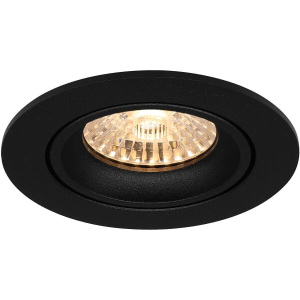 HLW LED Dimbare 6W LED Spot Set - Kantelbare Ronde Inbouwspot Mat Zwart GU10