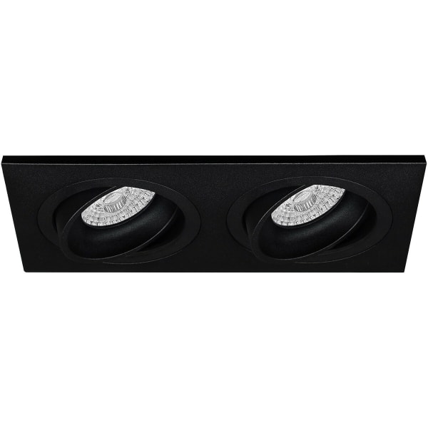 HLW LED LED Spot Set 6W - Dimbare Kantelbare Inbouwspot Mat Zwart - Natuurlijk Wit