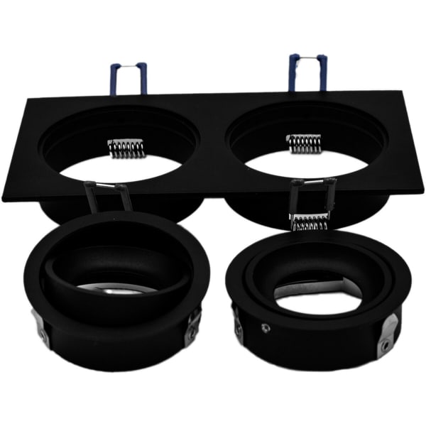 HLW LED LED Spot Set 6W - Dimbare Kantelbare Inbouwspot Mat Zwart - Natuurlijk Wit