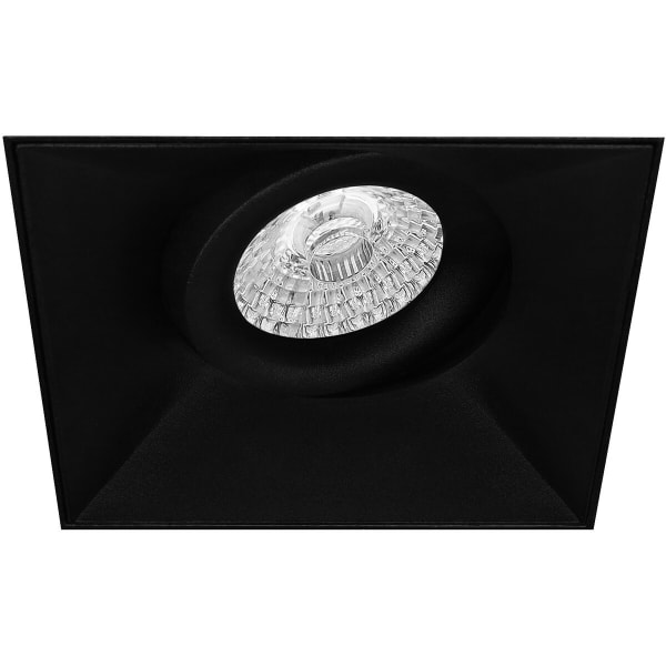 HLW LED LED Spot Set - Pragmi Nivas Pro 6W Dimbare Kantelbare Vierkante Inbouwspot Mat Zwart