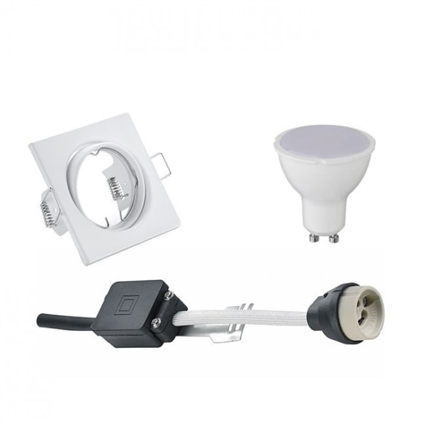 HLW LED LED Spot Set 6W - Kantelbare Inbouwspot Vierkant Mat Wit - Helder 6400K
