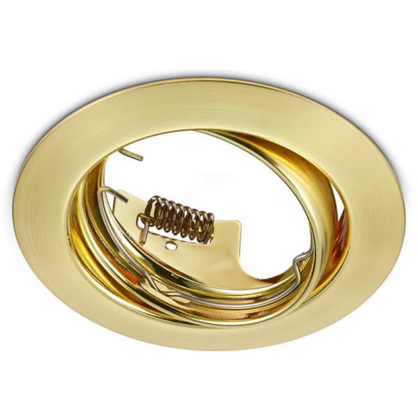 HLW LED Ronde Kantelbare LED Spot 6W - Inbouwspot Mat Gouden Afwerking, Natuurlijk Wit 4200K